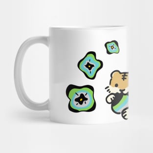 Quoiromantic Pride Flag - Tiger with Cute Flower Rainbow Drop Mug